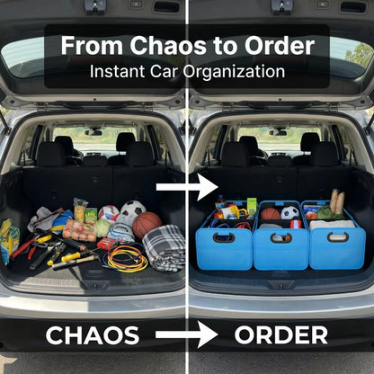 2026 Collapsible Car Trunk Organizer with Handle Durable Polyester, Waterproof Storage Solution for All Cars, Suvs, Mini-Vans